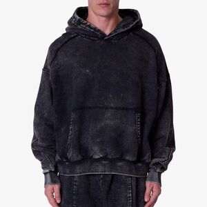 MNML - FRAYED SEAM ACID WASH HOODIE